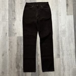 VTG 1980s Plain Pockets Dark Brown Corduroy Straight Leg Cord Pants Fit Men's 30